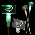9" Green Rectangle Light-Up Cocktail Stirrers